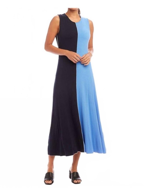 KAREN KANE Dresses & Skirts - NEW KAREN KANE sleeveless colorblock petite boardwalk midi dress navy blue NWT